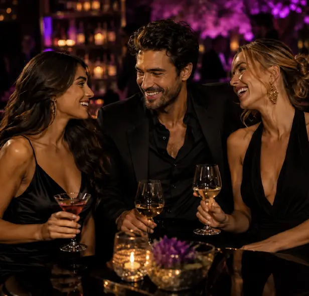 Members meeting at an elegant lifestyle event